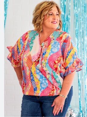 Umgee Mixed Print Top